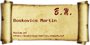 Boskovics Martin névjegykártya