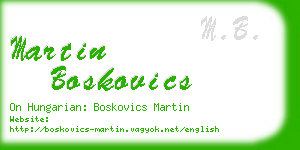 martin boskovics business card